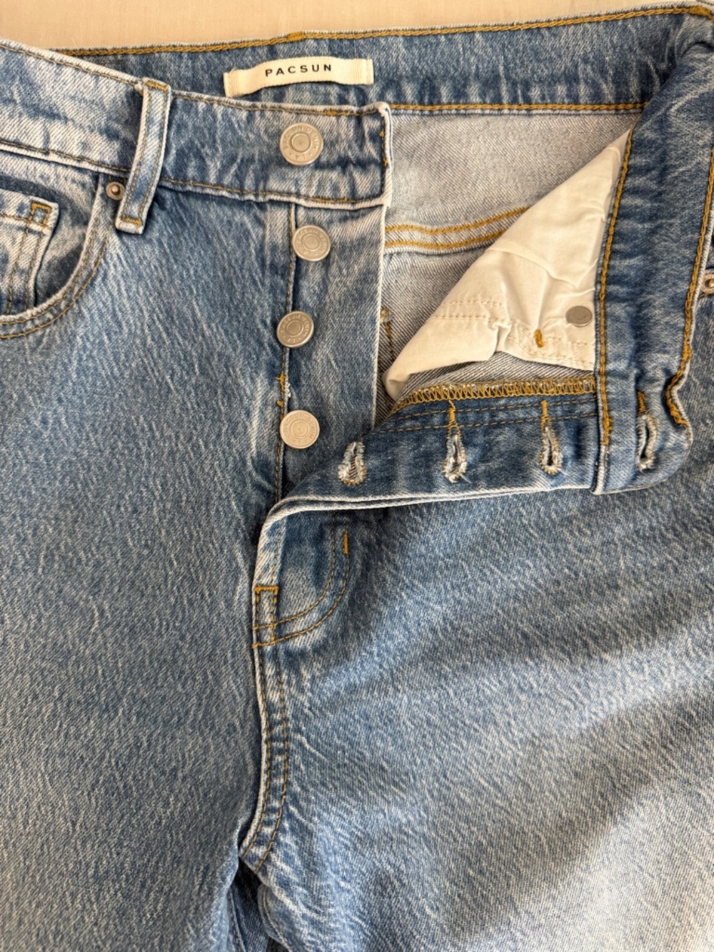 PacSun Women's Light Blue Button-Fly Jeans - Picture 2 of 6
